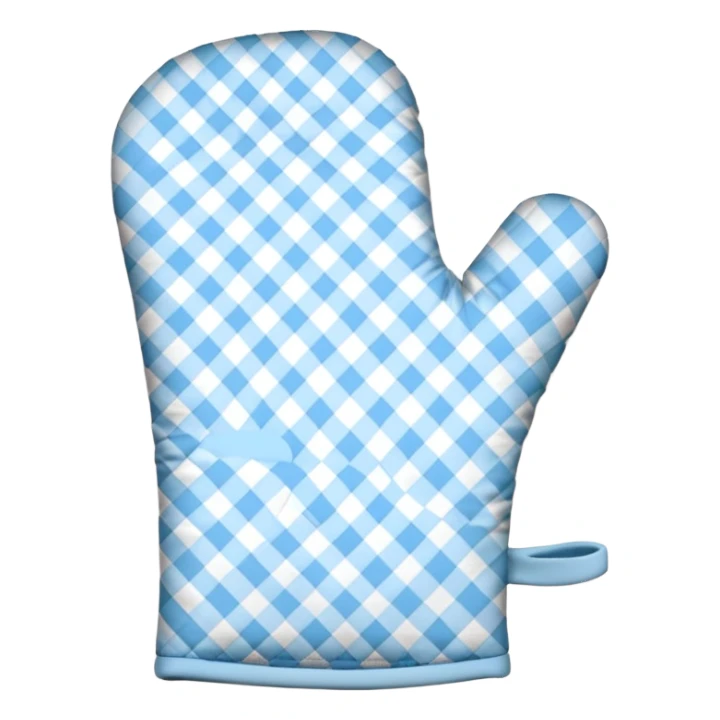 babyblue gingham oven mitts sticker