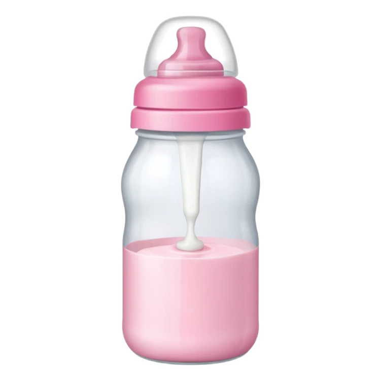 feeding bottle milk inside with pink lid sticker