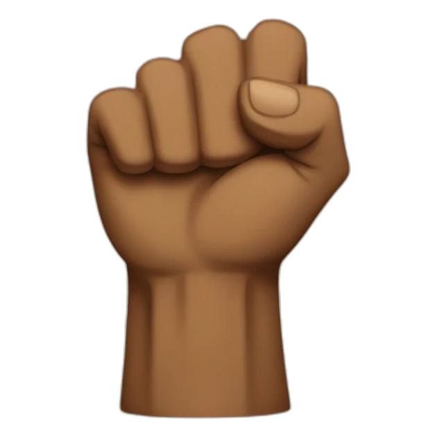 Brown raised fist sticker