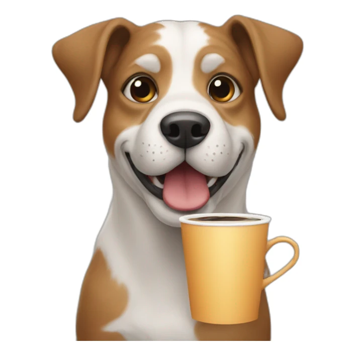 dog with coffe sticker