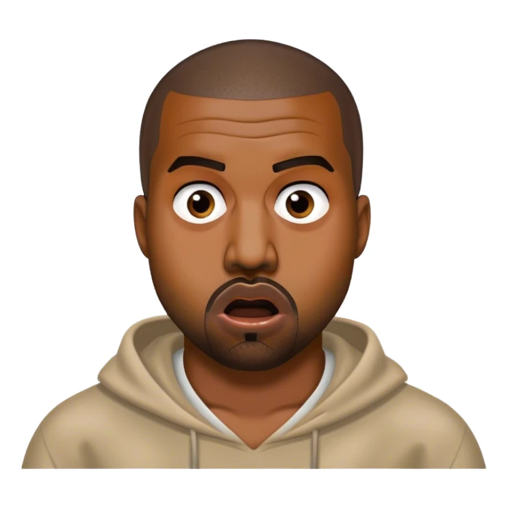 kanye west, extremely surprised and shocked  sticker