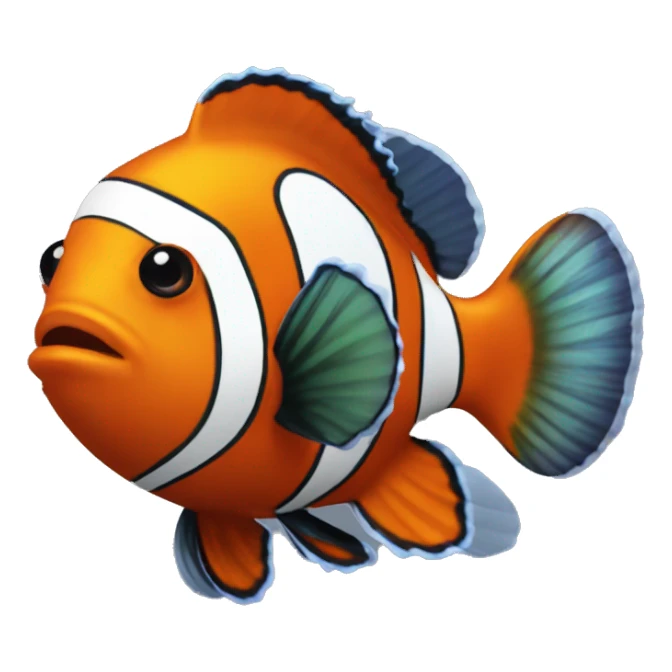 Depressed clown fish sticker