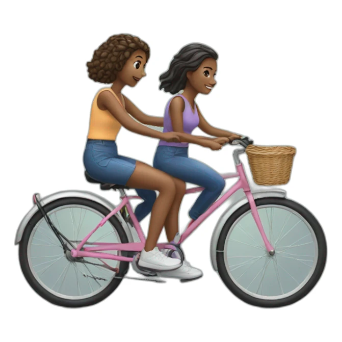 Two girls on a bike sticker