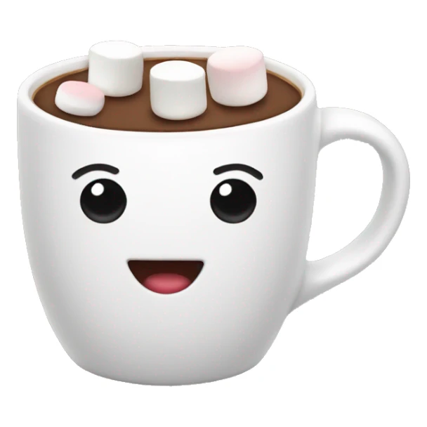 hot coco in a white mug with marshmallows  sticker