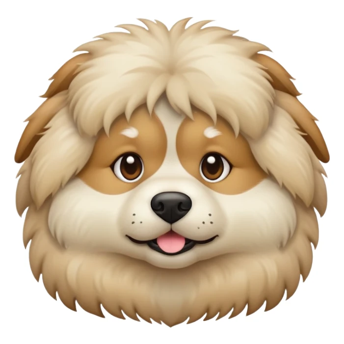 Ugly fluffy dog light tan colored sticker