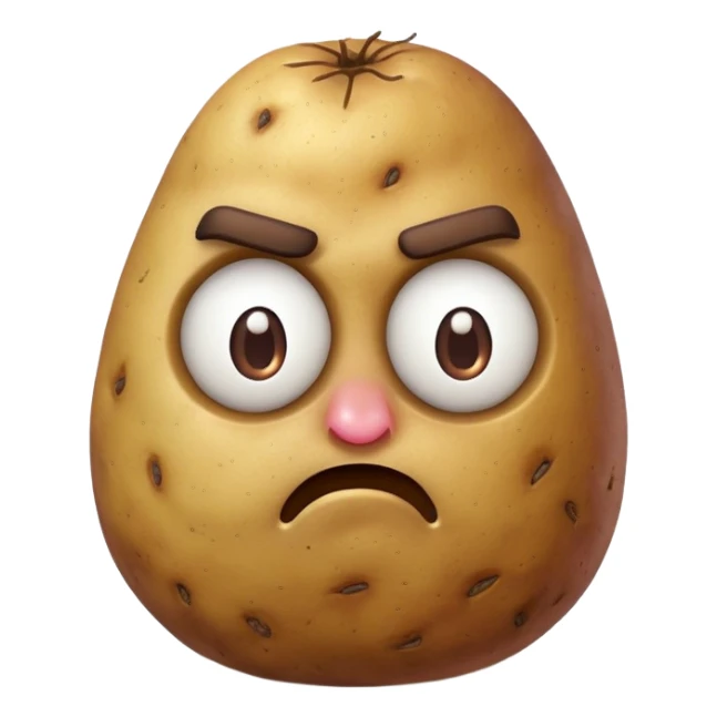 Grumpy potato sticker
