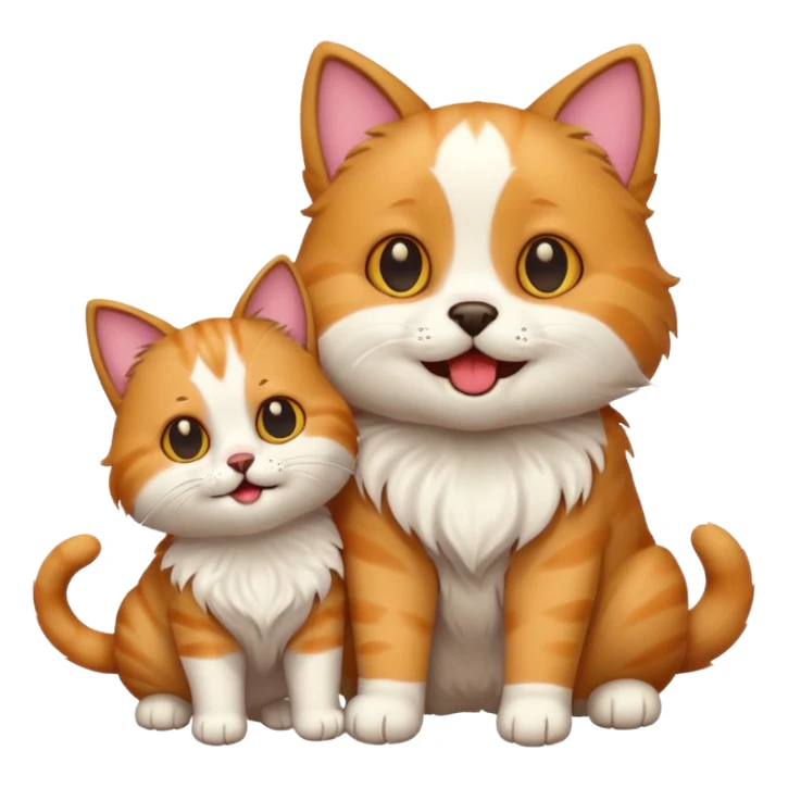Cat play with the dog sticker