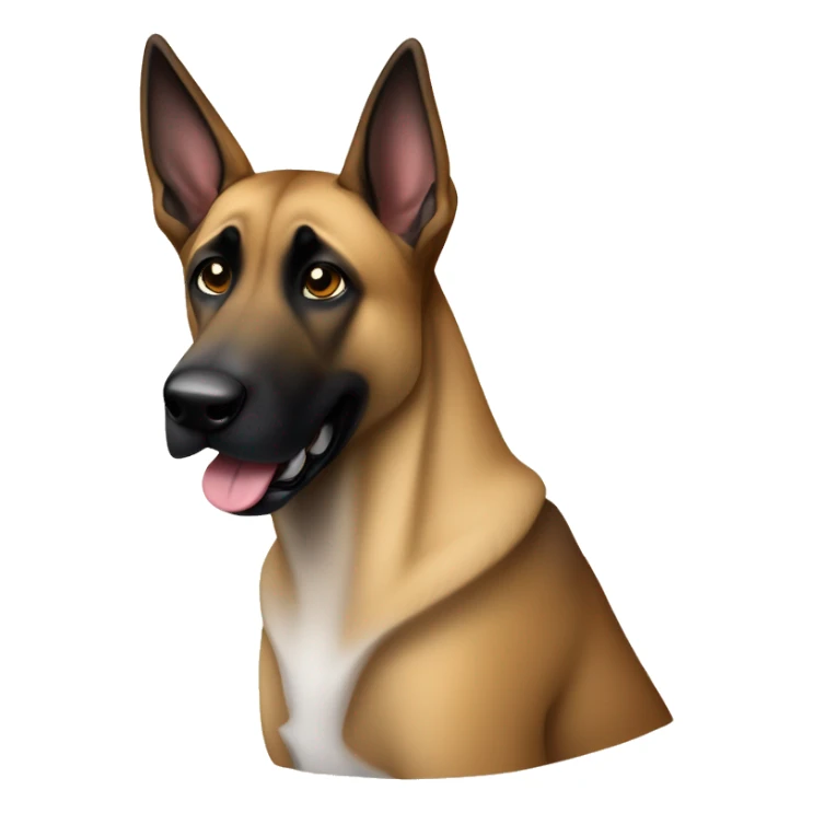 malinois prends des notes avec un crayn sticker
