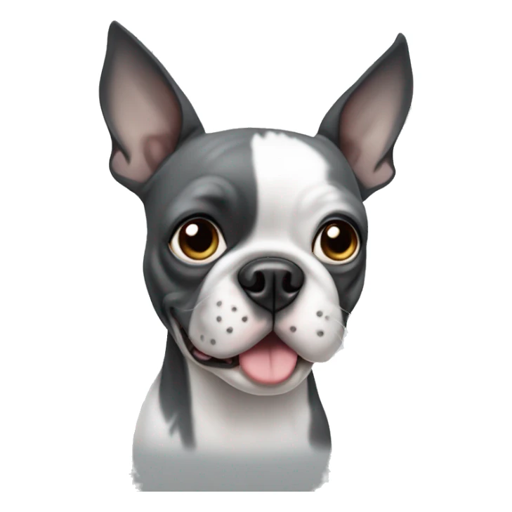 Grey and white Boston terrier sticker