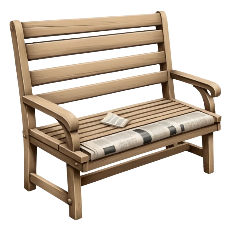 Wooden bench + newspaper sticker