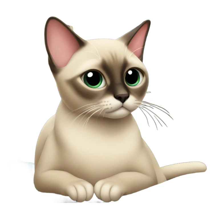 Siamese cat watching tv  sticker