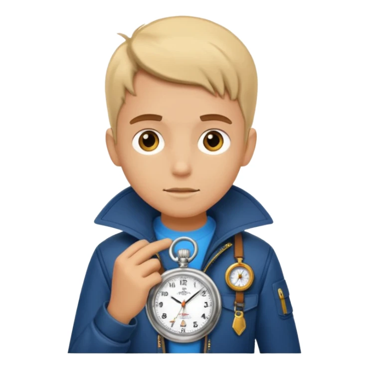 future Explorer with futuristic pocket watch sticker