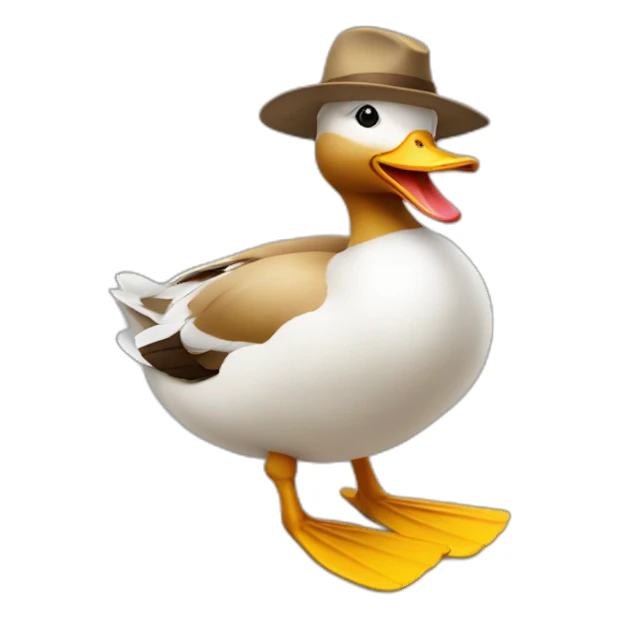 Canard avec un chapeau sticker
