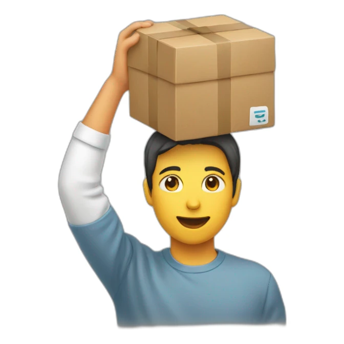 person lifting something above their head sticker