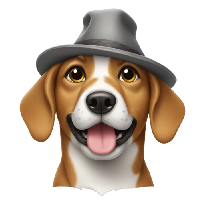 Dog wearing hat sticker