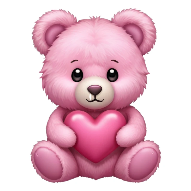 Pink heart with bear  sticker