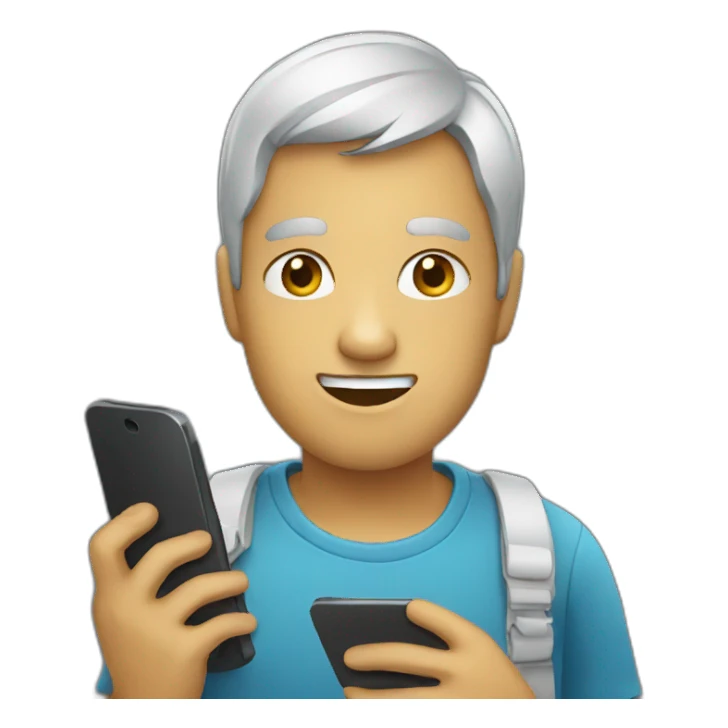 human with phone sticker