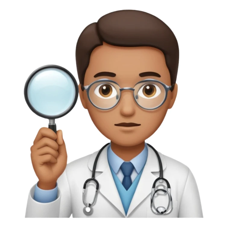 medico com uma lupa sticker