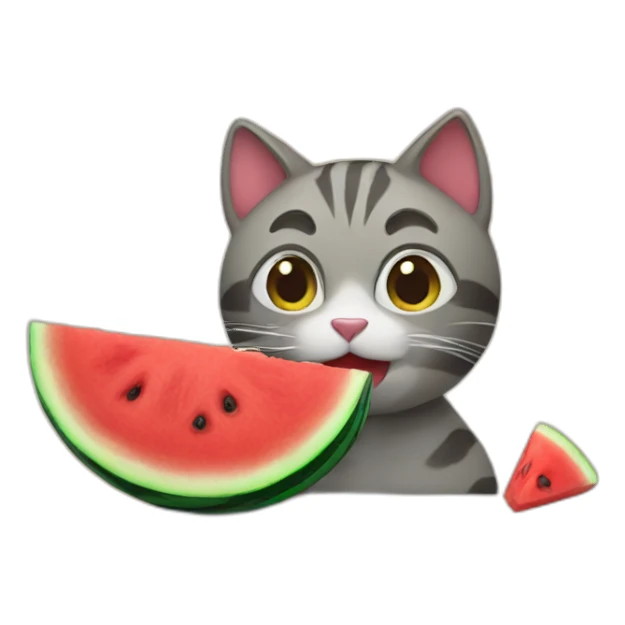 cat eat watermelon sticker