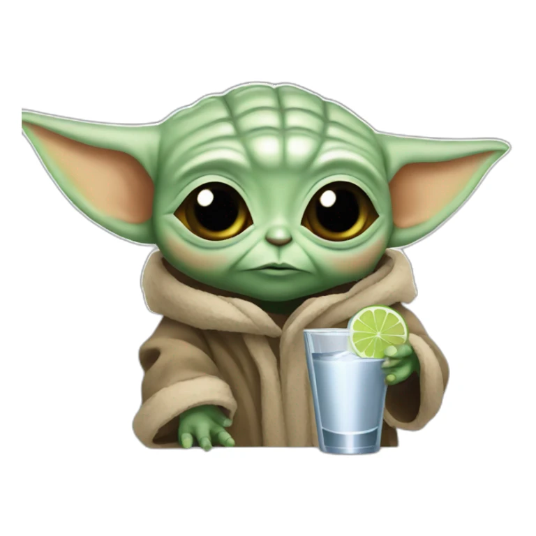 Baby yoda drink vodka sticker