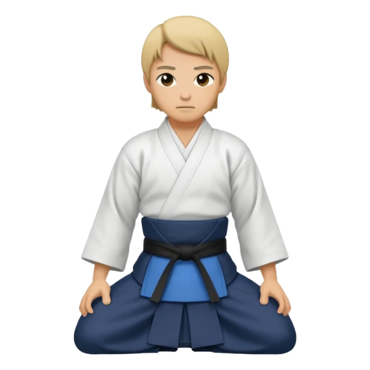 Aikido practitioner in hakama bowing sticker