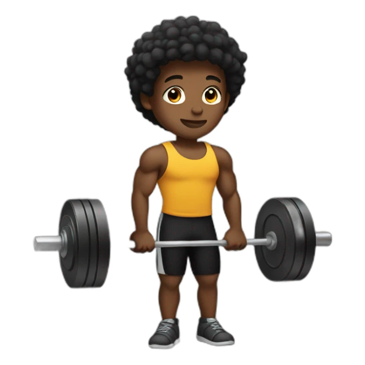 Black boy weight lifting  sticker