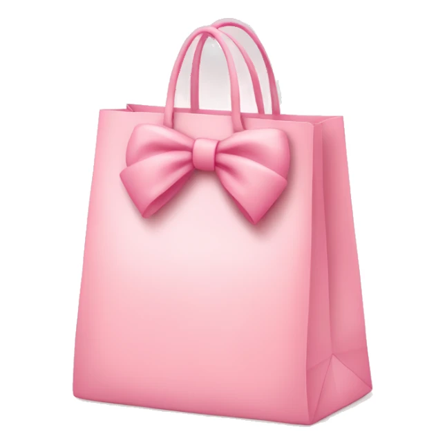 light pink shopping bag with bow sticker