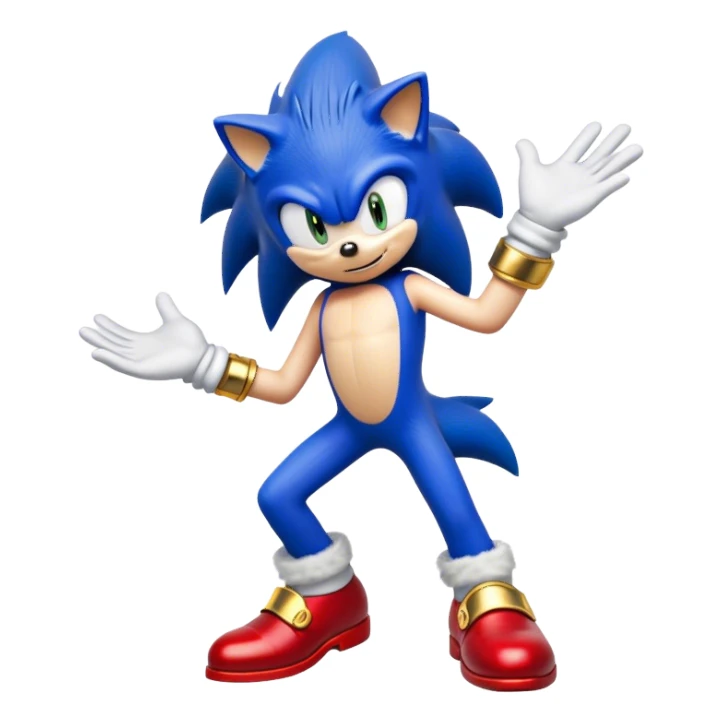 Sonic the hedgehog shrugging shoulder sticker