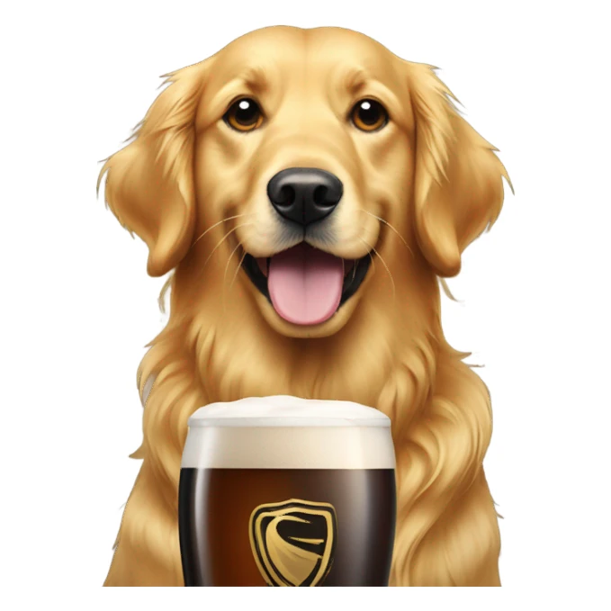 Golden retriever drinking Guinness  sticker