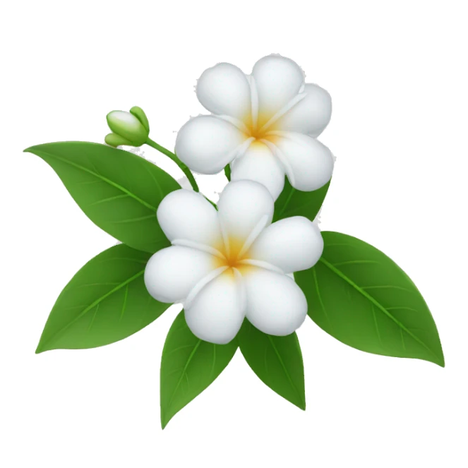 3 jasmins flowers with leafs sticker