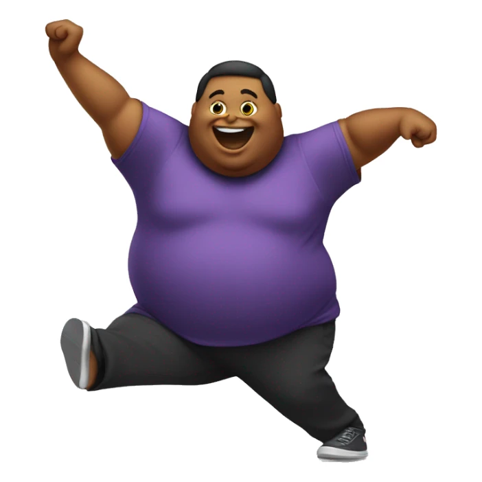 Fat person dancing sticker