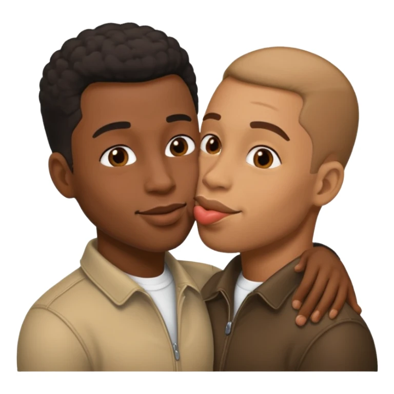 2 black guys kissing sticker