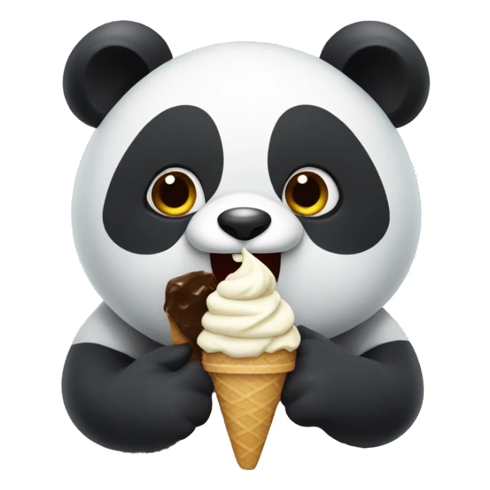 Panda eating ice cream sticker