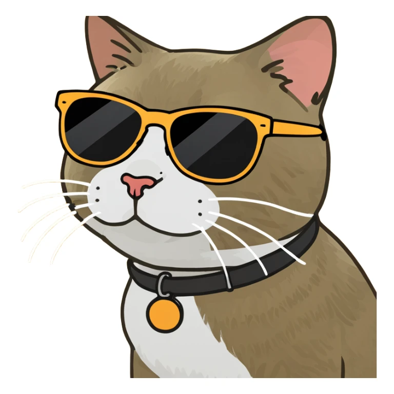 Cat with sunglasses sticker