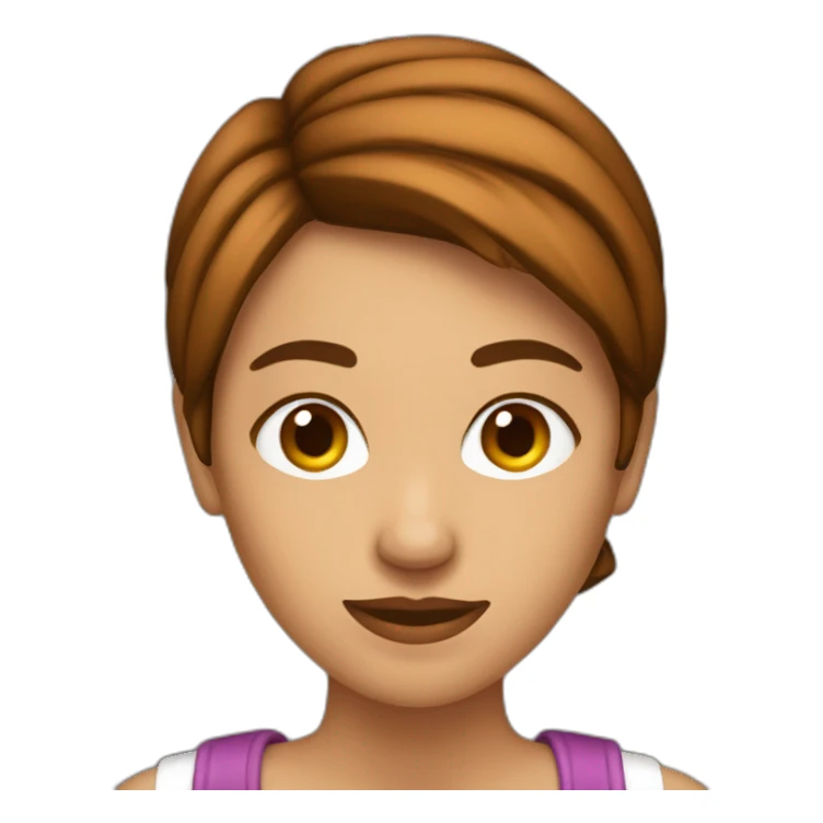 mujer castaña con ojo marrones bronceada sticker