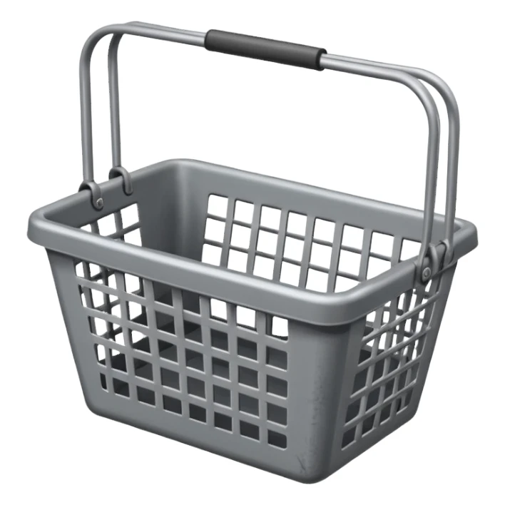 empty shopping basket metal gray sticker