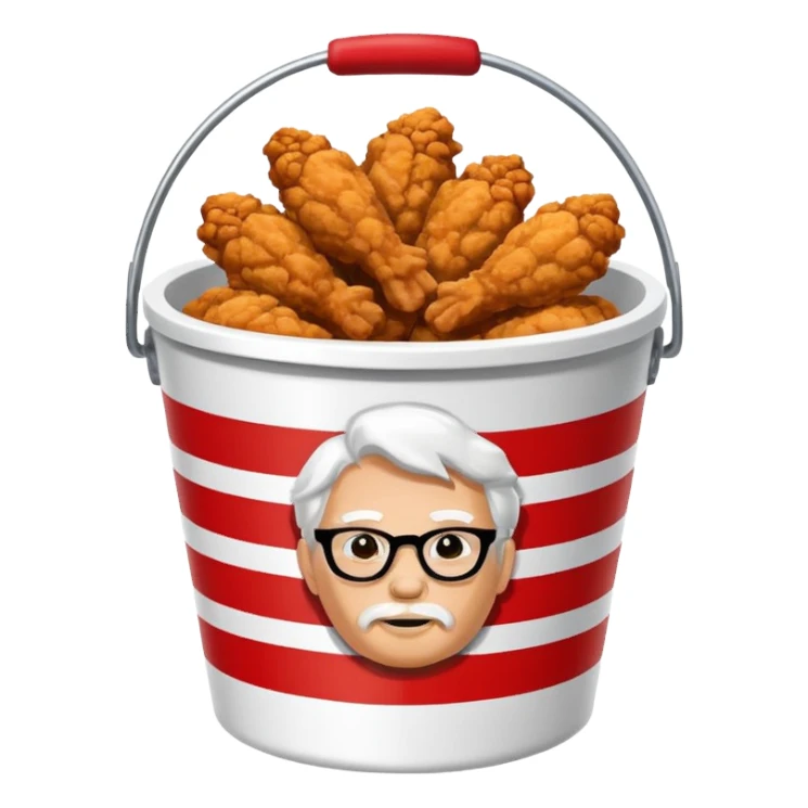 kfc bucket white and red stripes sticker