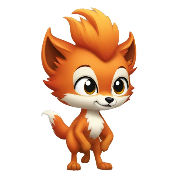 fusion of fox and rooster sticker
