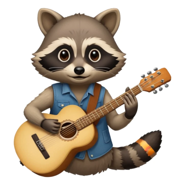 crazy Raccon with guitar sticker