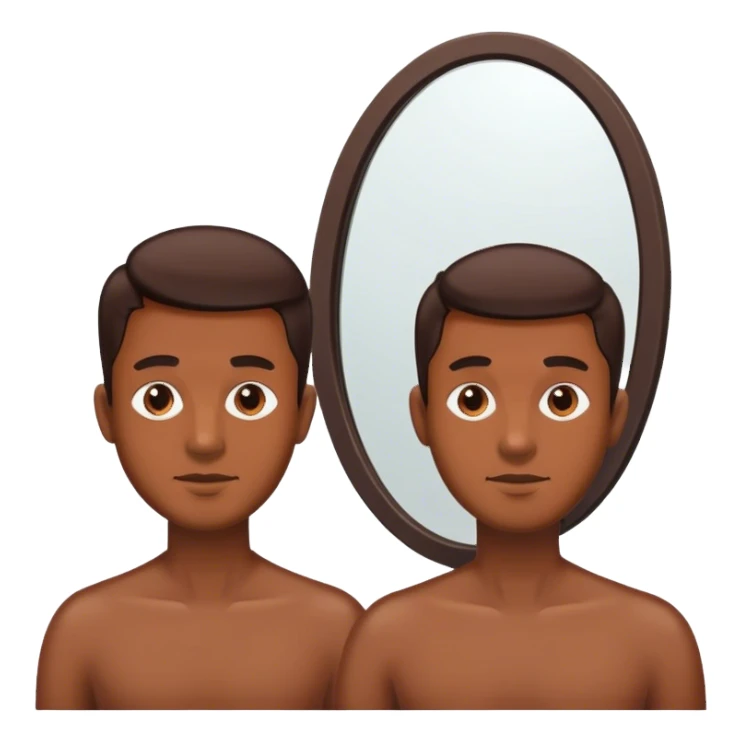 male portrait in mirror reflection sticker