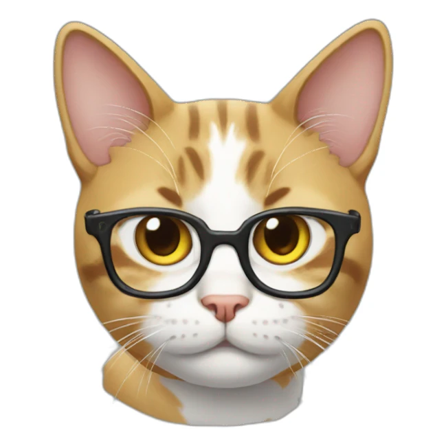 nerdy cat sticker
