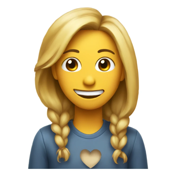 A emoji giggling about her crush sticker