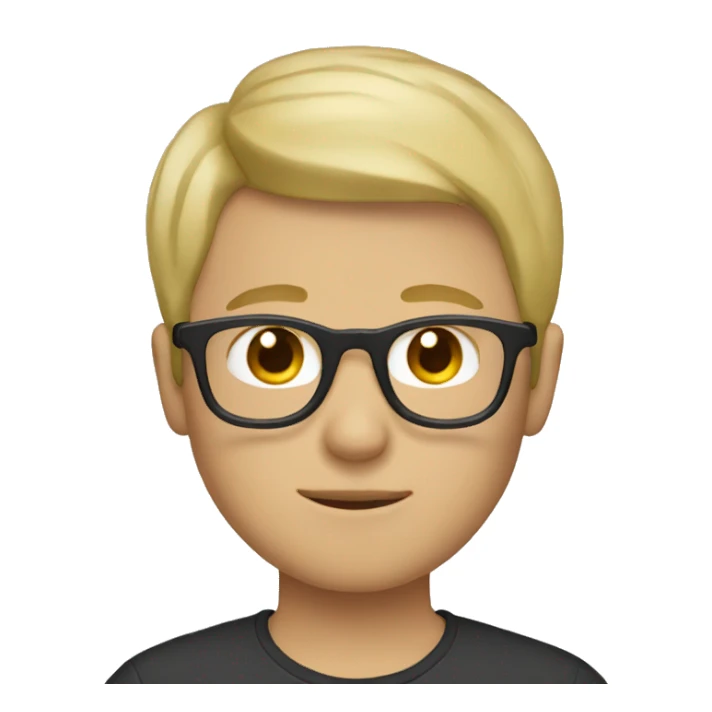 blonde short hair boy with glasses sticker