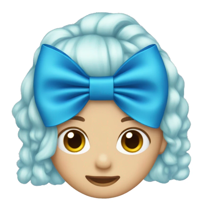 Blue hair bow  sticker