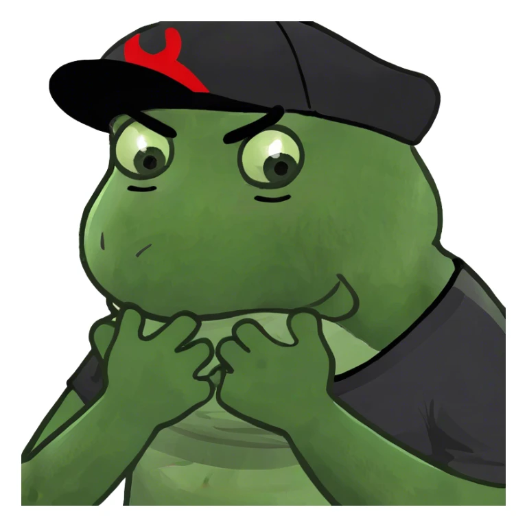 Guy choking himself with hands crossed crying sticker