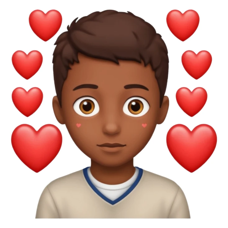 Chico con ojos de corazones sticker