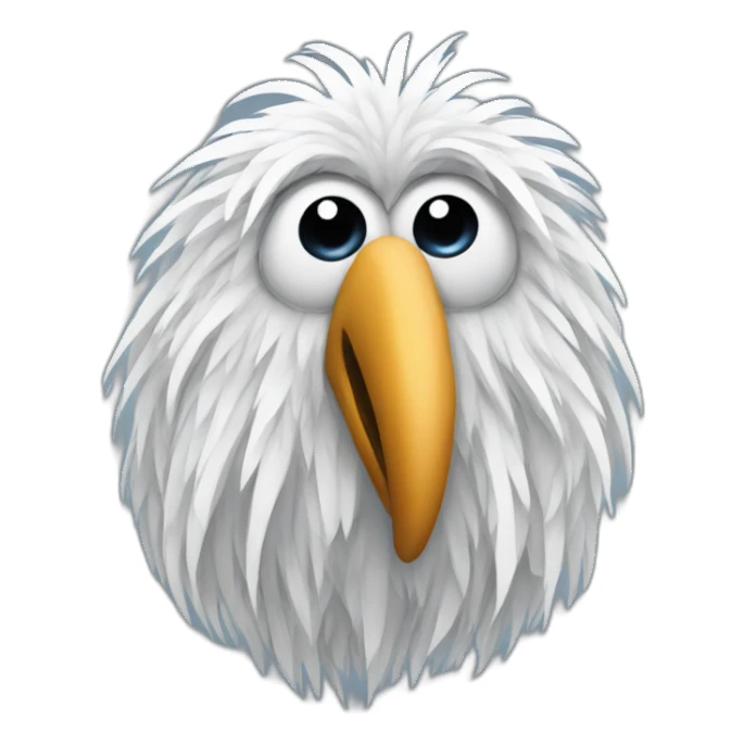 yetti bird wuth long nose sticker