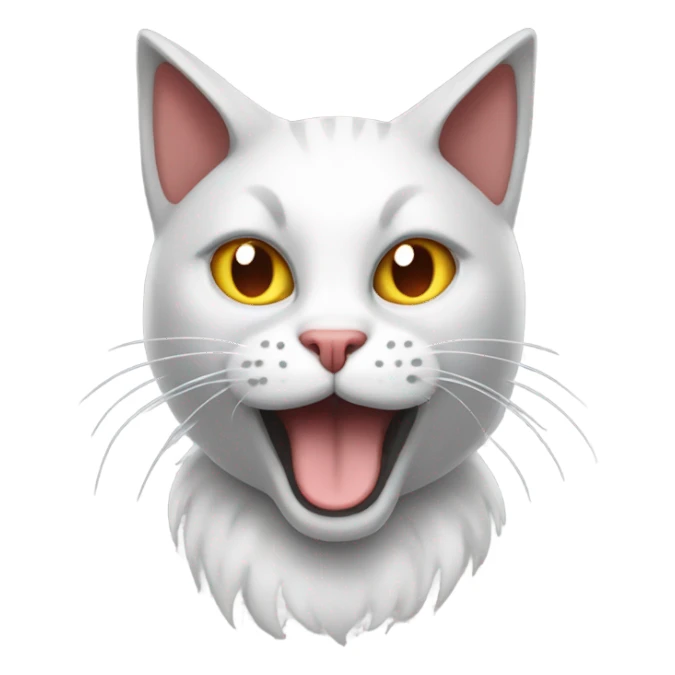 Grey and white cat with devil horns sticker