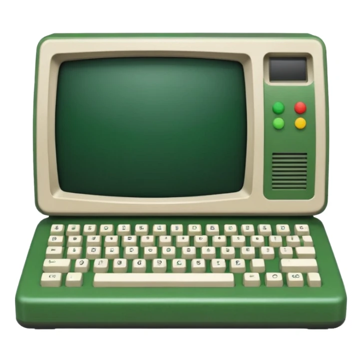 mac os icon code computer retro terminal, black, green white, numbers on the screen sticker