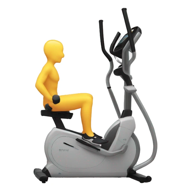 An elliptical device with a human on it sticker